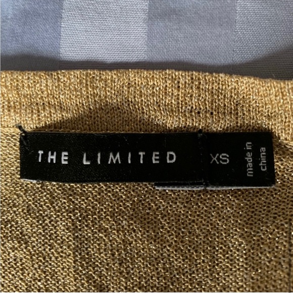 THE LIMITED GOLD METALLIC V-NECK CARDIGAN - Picture 5 of 9